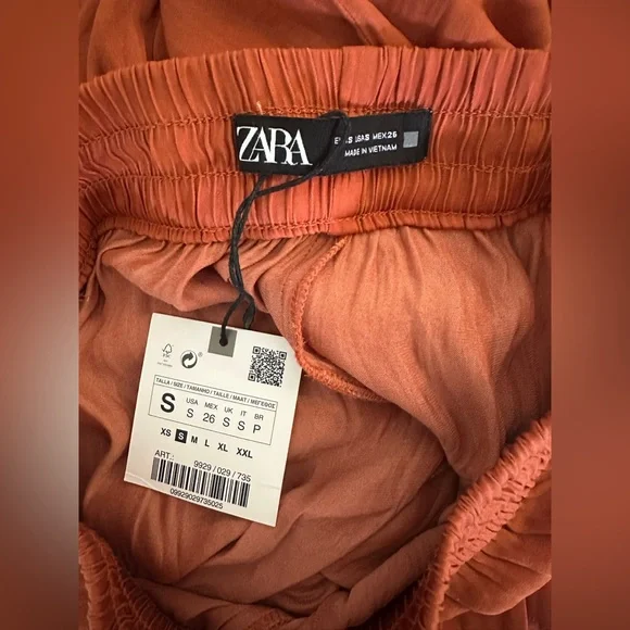 BNWT Zara Orange Wide Leg Pants - Picture 4 of 4